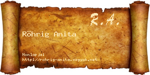 Röhrig Anita névjegykártya